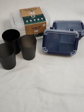 Snap Lock Bento Boxes,  Storage Containers by Simply Green and Bonus Tumblers